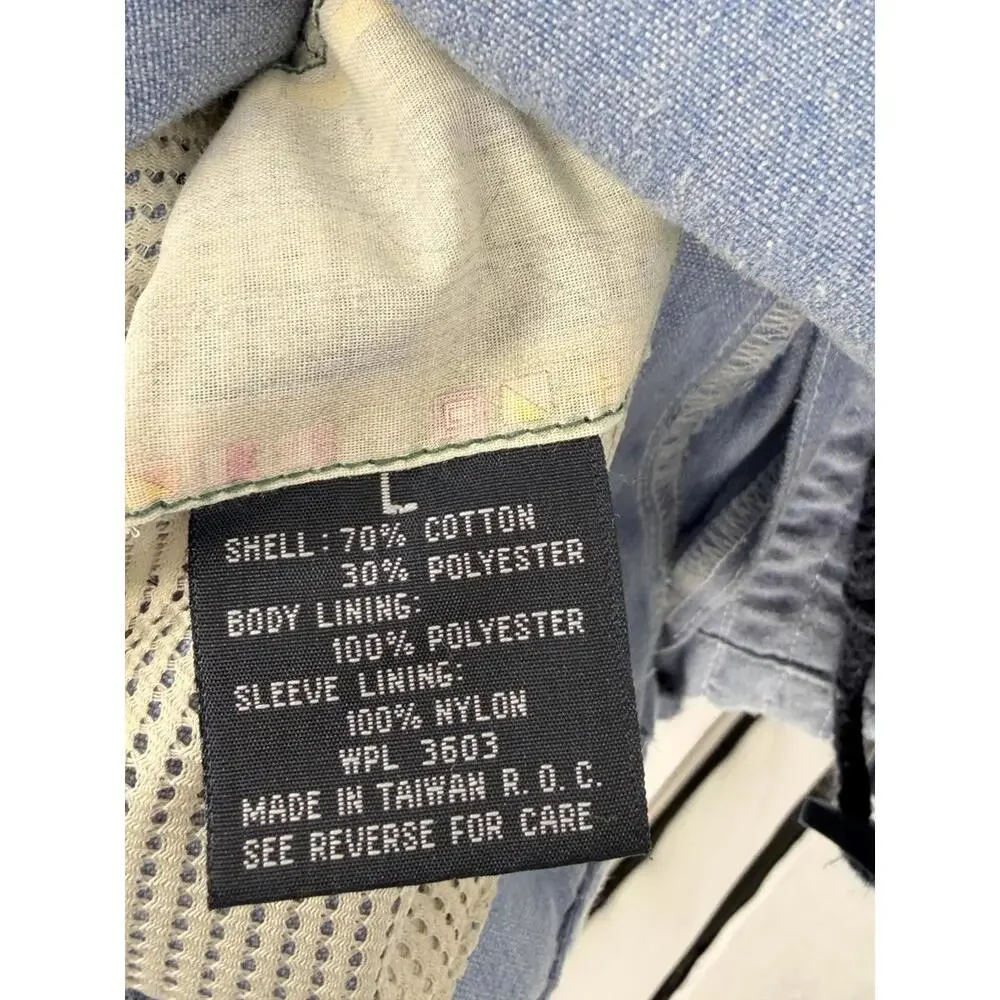 Vintage Sailing‎ Yachting Jacket Large Light Blue Utility Boat Works Marine